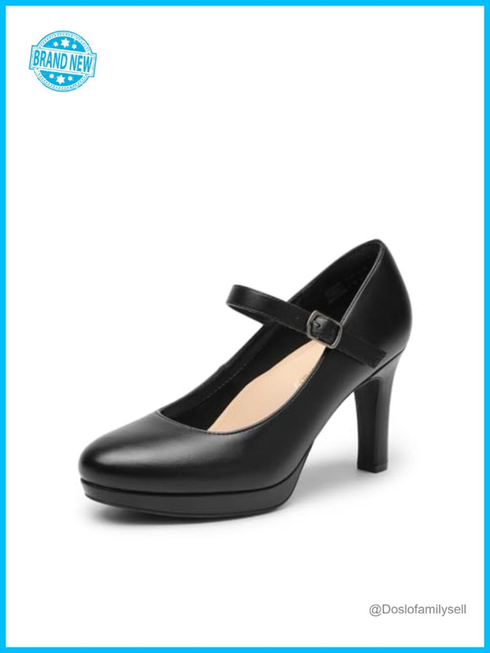 Women's Dressy High Heels Mary Jane Pumps Faux Leather Padded Insole